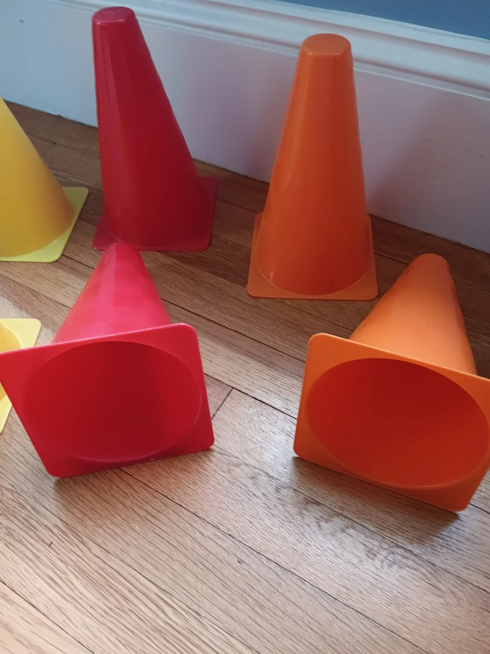 Melissa & Doug Bright Plastic Activity Cones - Blue, Yellow, Red, Orange